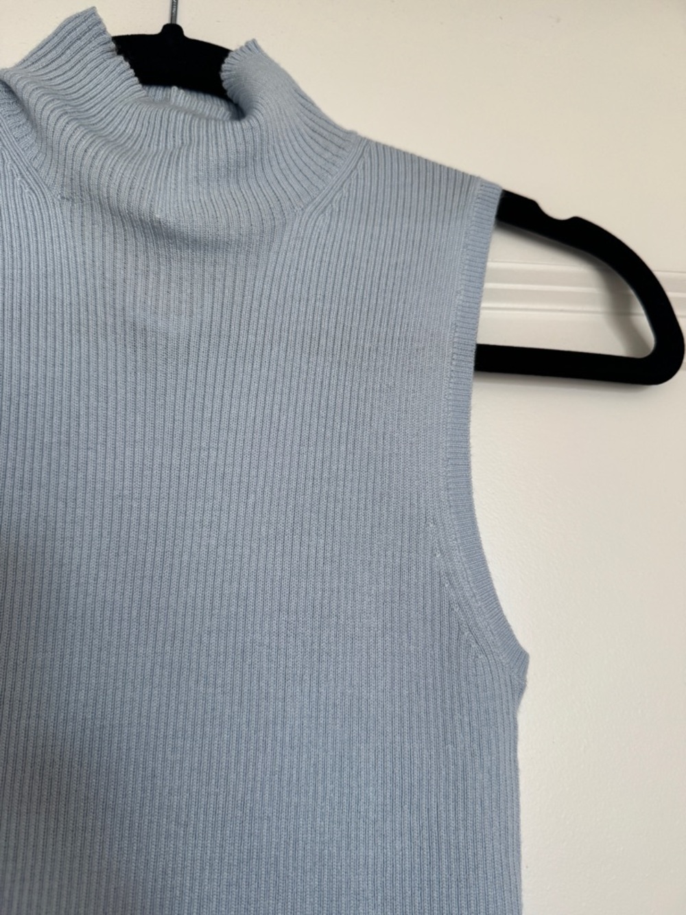 NWT! MADEWELL Women's Merino Wool-Silk Sweater Tank Mockneck Blue Mist Size XS - Picture 6 of 13